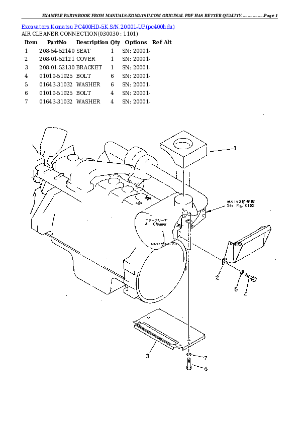 PC400HD-5K S/N 20001-UP Partsbook