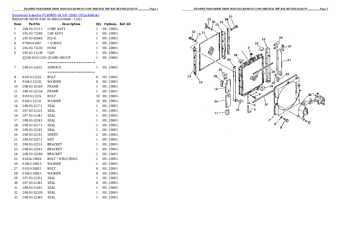 Protected: PC400HD-5K S/N 20001-UP Partsbook