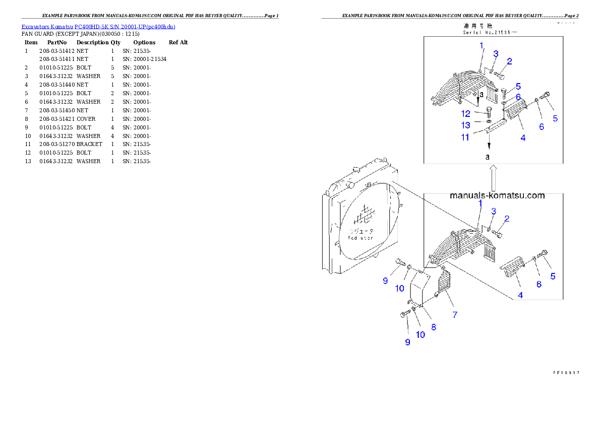 Protected: PC400HD-5K S/N 20001-UP Partsbook