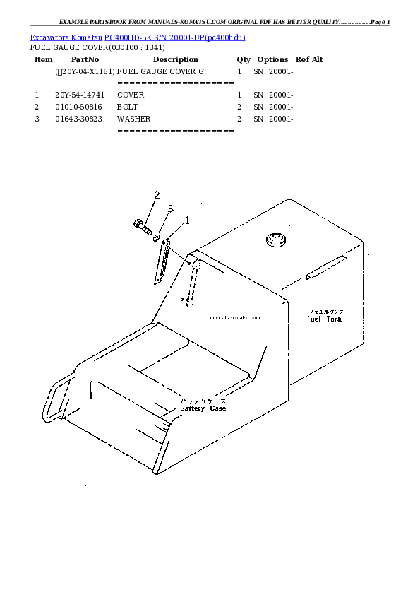 Protected: PC400HD-5K S/N 20001-UP Partsbook