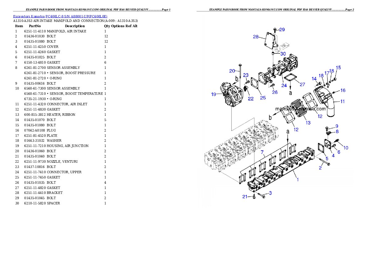Protected: PC400LC-8 S/N A88001-UP Partsbook