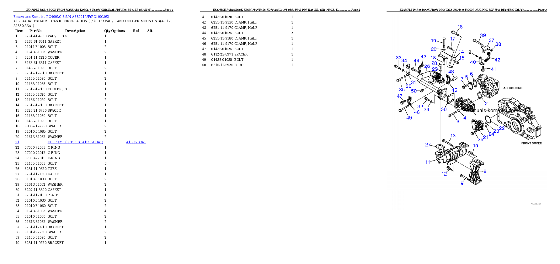 Protected: PC400LC-8 S/N A88001-UP Partsbook