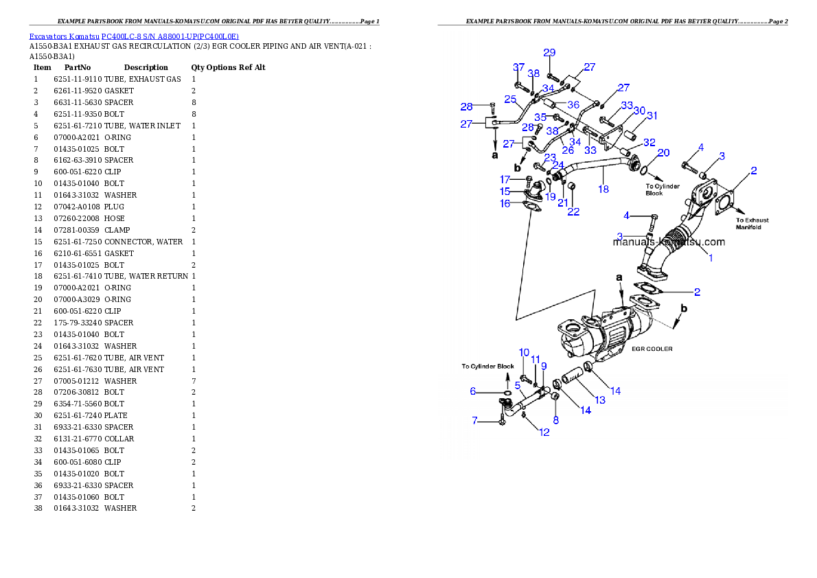 Protected: PC400LC-8 S/N A88001-UP Partsbook