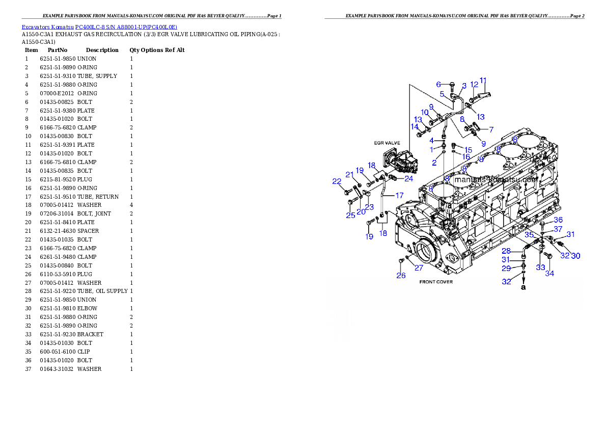 Protected: PC400LC-8 S/N A88001-UP Partsbook