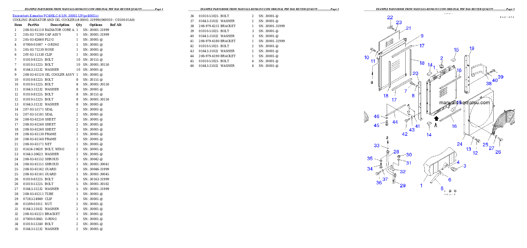 Protected: PC400LC-6 S/N 30001-UP Partsbook