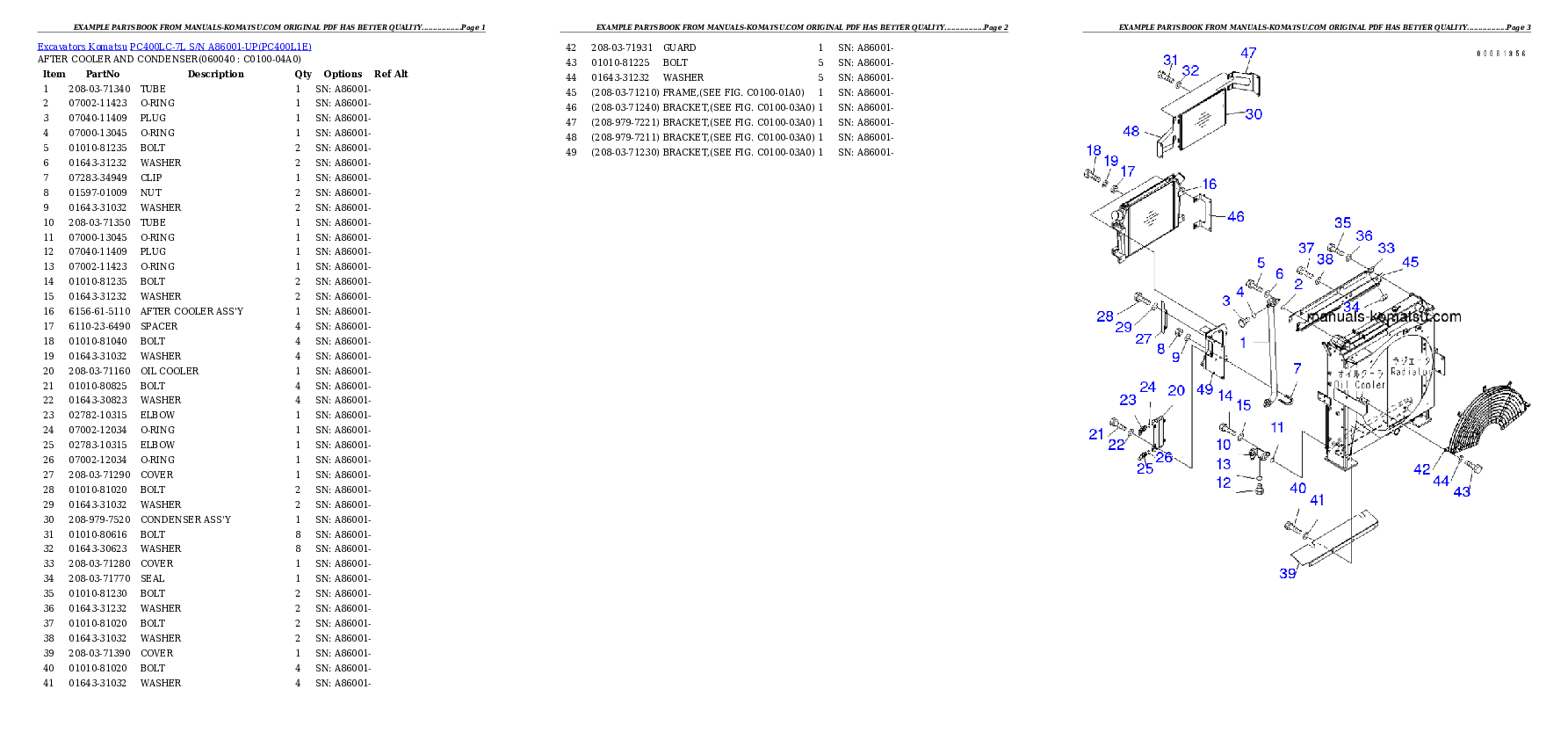 Protected: PC400LC-7L S/N A86001-UP Partsbook