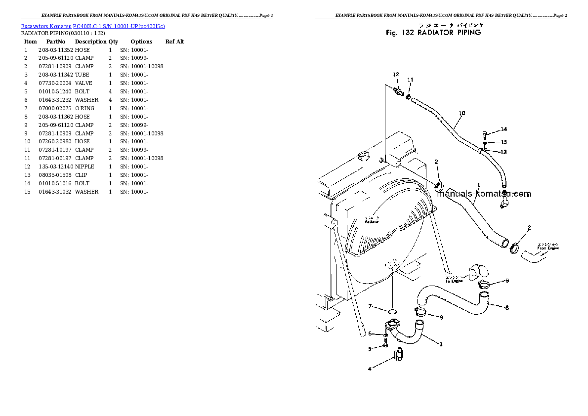 Protected: PC400LC-1 S/N 10001-UP Partsbook