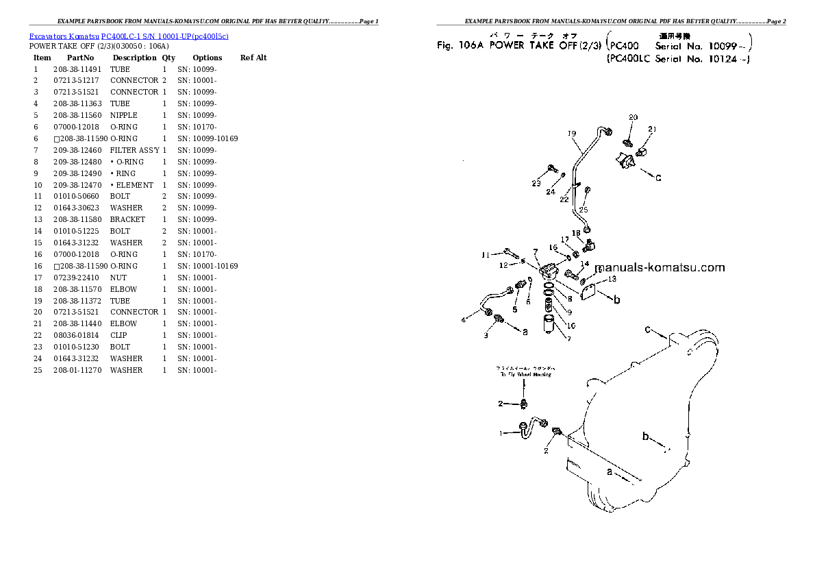 Protected: PC400LC-1 S/N 10001-UP Partsbook