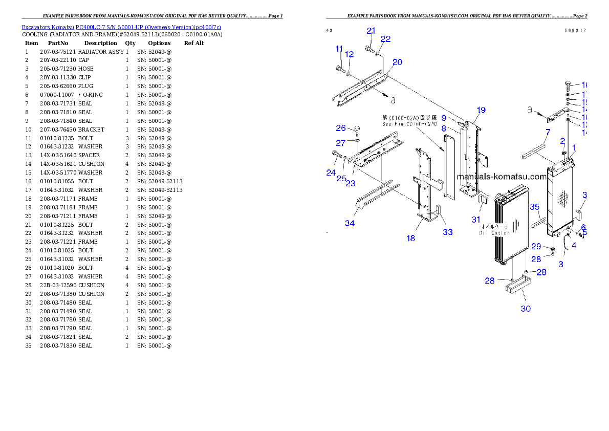 Protected: PC400LC-7 S/N 50001-UP (Overseas Version) Partsbook