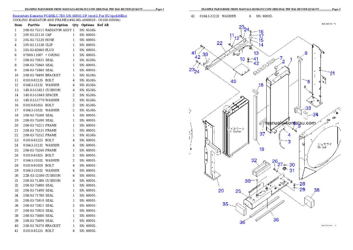 Protected: PC400LC-7E0 S/N 60001-UP (ecot3, For EU) Partsbook