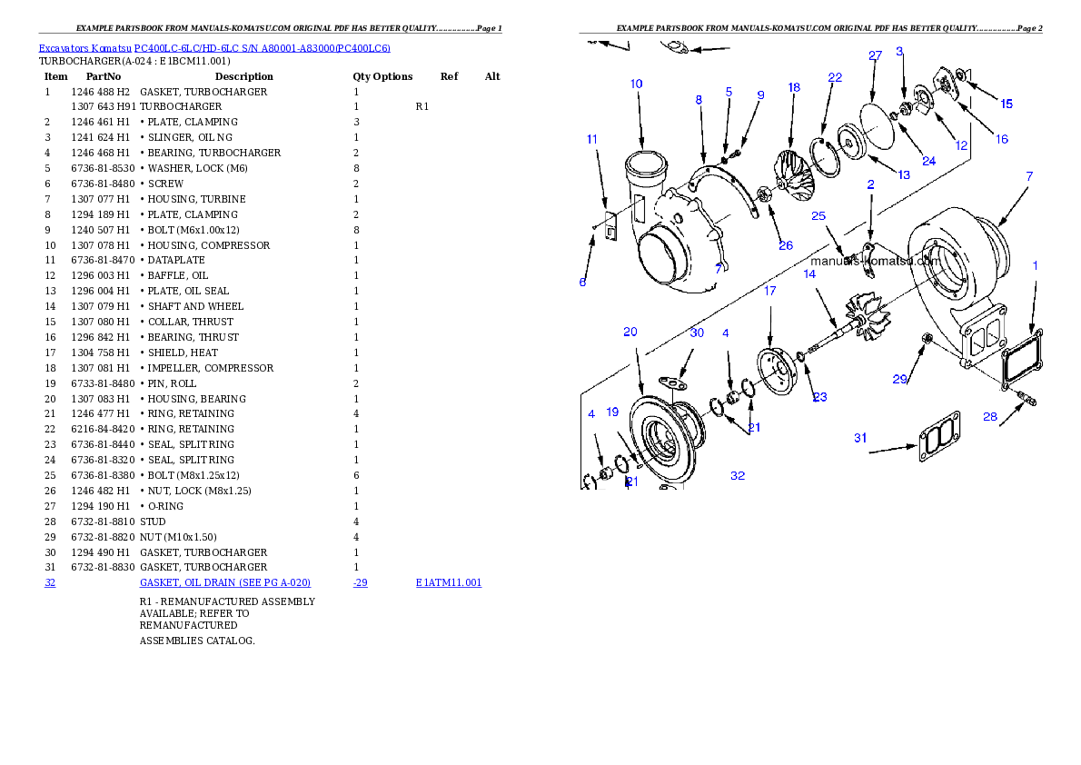 Protected: PC400LC-6LC/HD-6LC S/N A80001-A83000 Partsbook