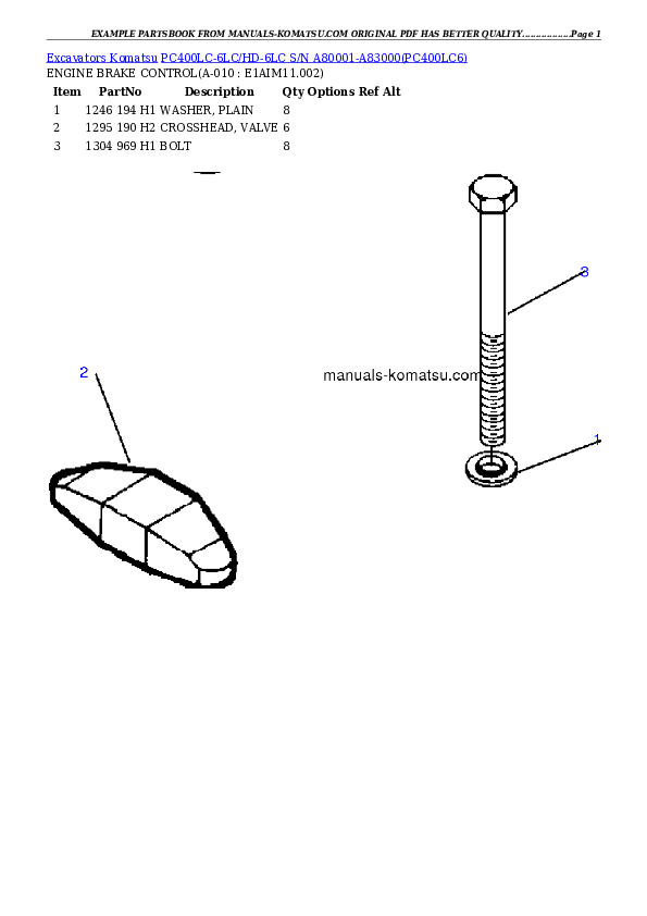 Protected: PC400LC-6LC/HD-6LC S/N A80001-A83000 Partsbook