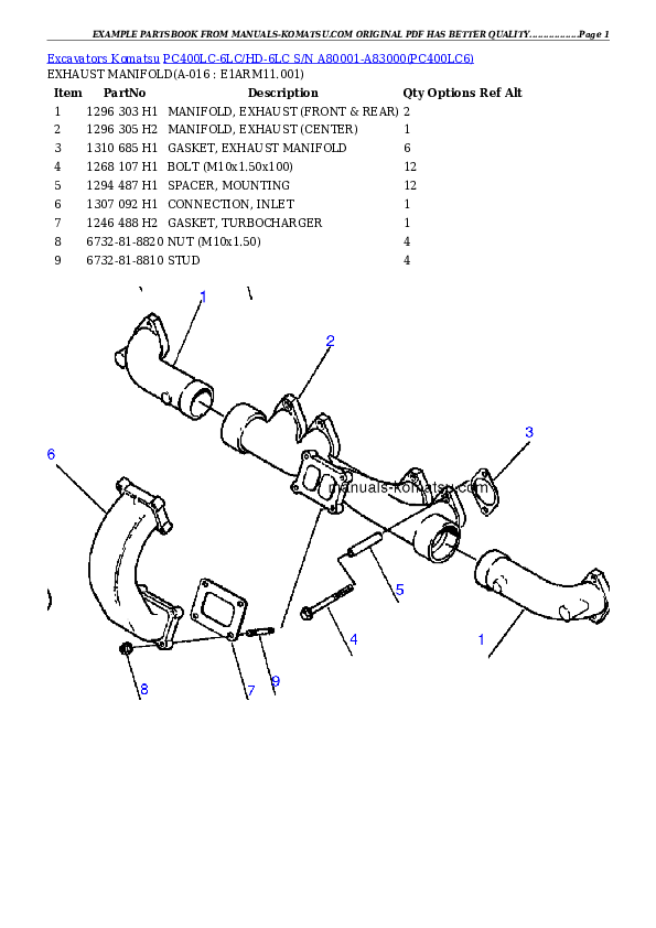 Protected: PC400LC-6LC/HD-6LC S/N A80001-A83000 Partsbook