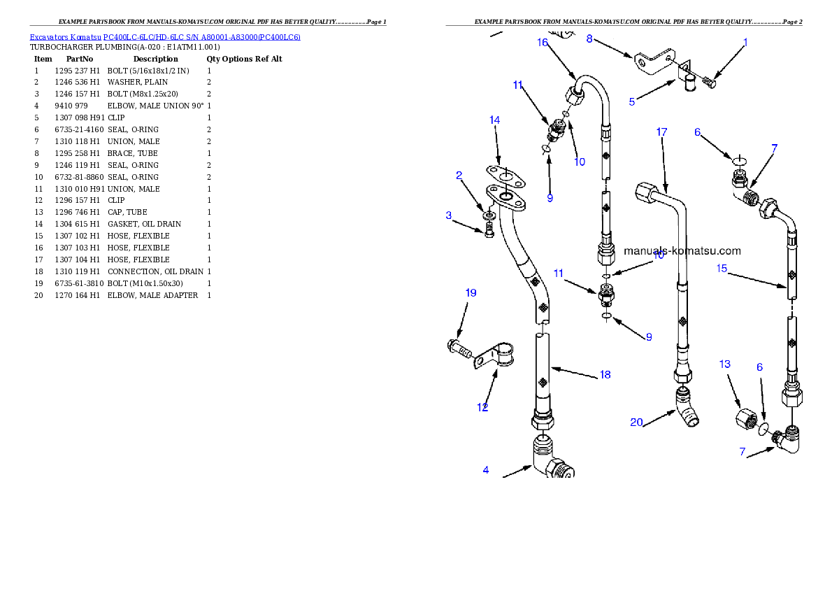 Protected: PC400LC-6LC/HD-6LC S/N A80001-A83000 Partsbook