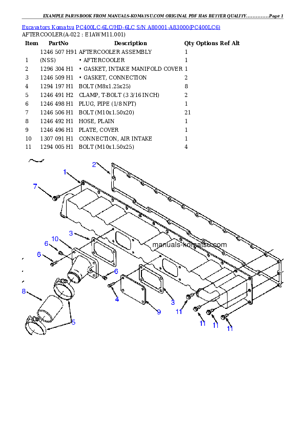 Protected: PC400LC-6LC/HD-6LC S/N A80001-A83000 Partsbook
