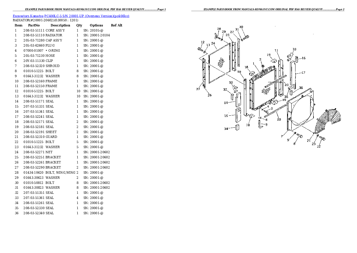 Protected: PC400LC-5 S/N 20001-UP (Overseas Version) Partsbook