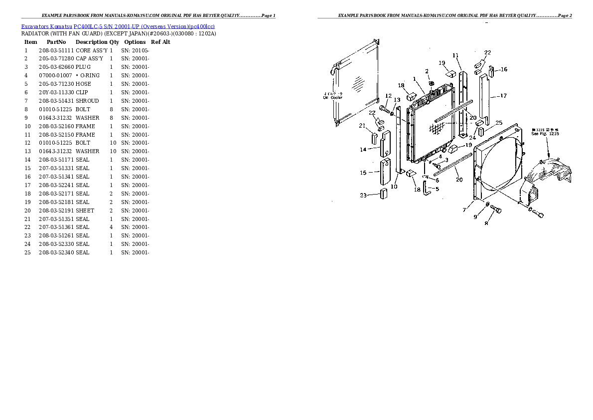 Protected: PC400LC-5 S/N 20001-UP (Overseas Version) Partsbook