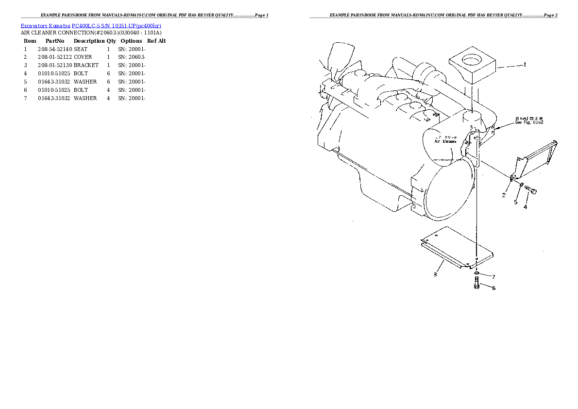 Protected: PC400LC-5 S/N 10351-UP Partsbook
