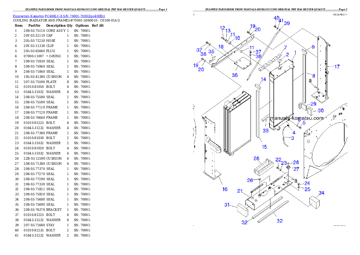 Protected: PC400LC-8 S/N 70001-70003 Partsbook