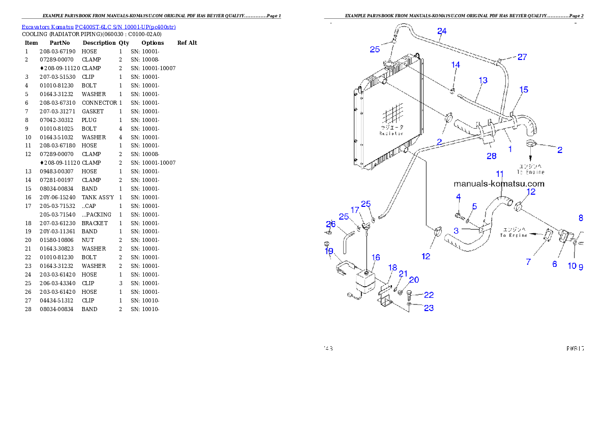 Protected: PC400ST-6LC S/N 10001-UP Partsbook