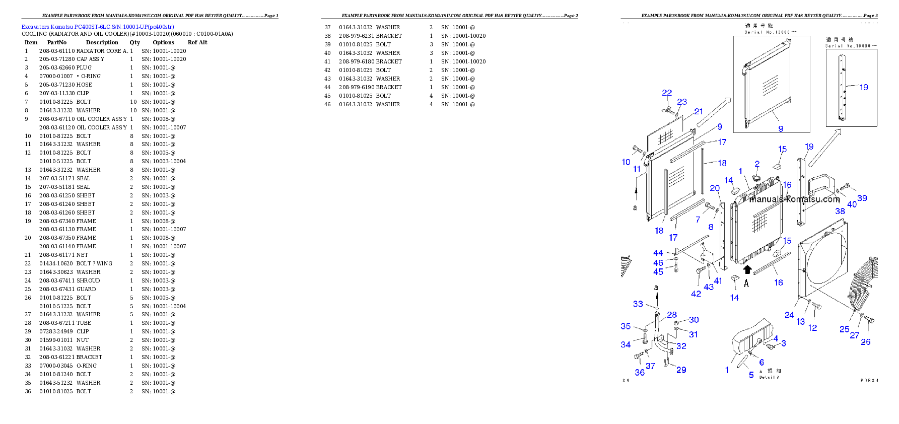 Protected: PC400ST-6LC S/N 10001-UP Partsbook