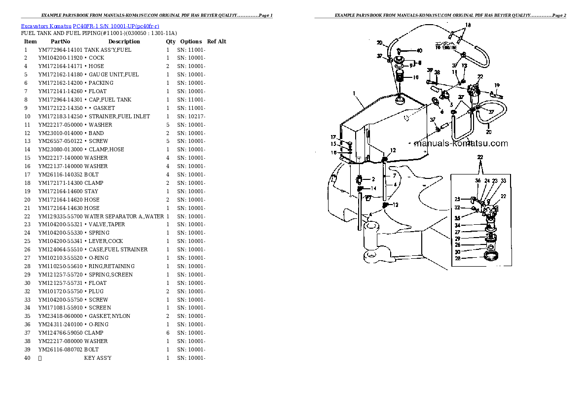 Protected: PC40FR-1 S/N 10001-UP Partsbook