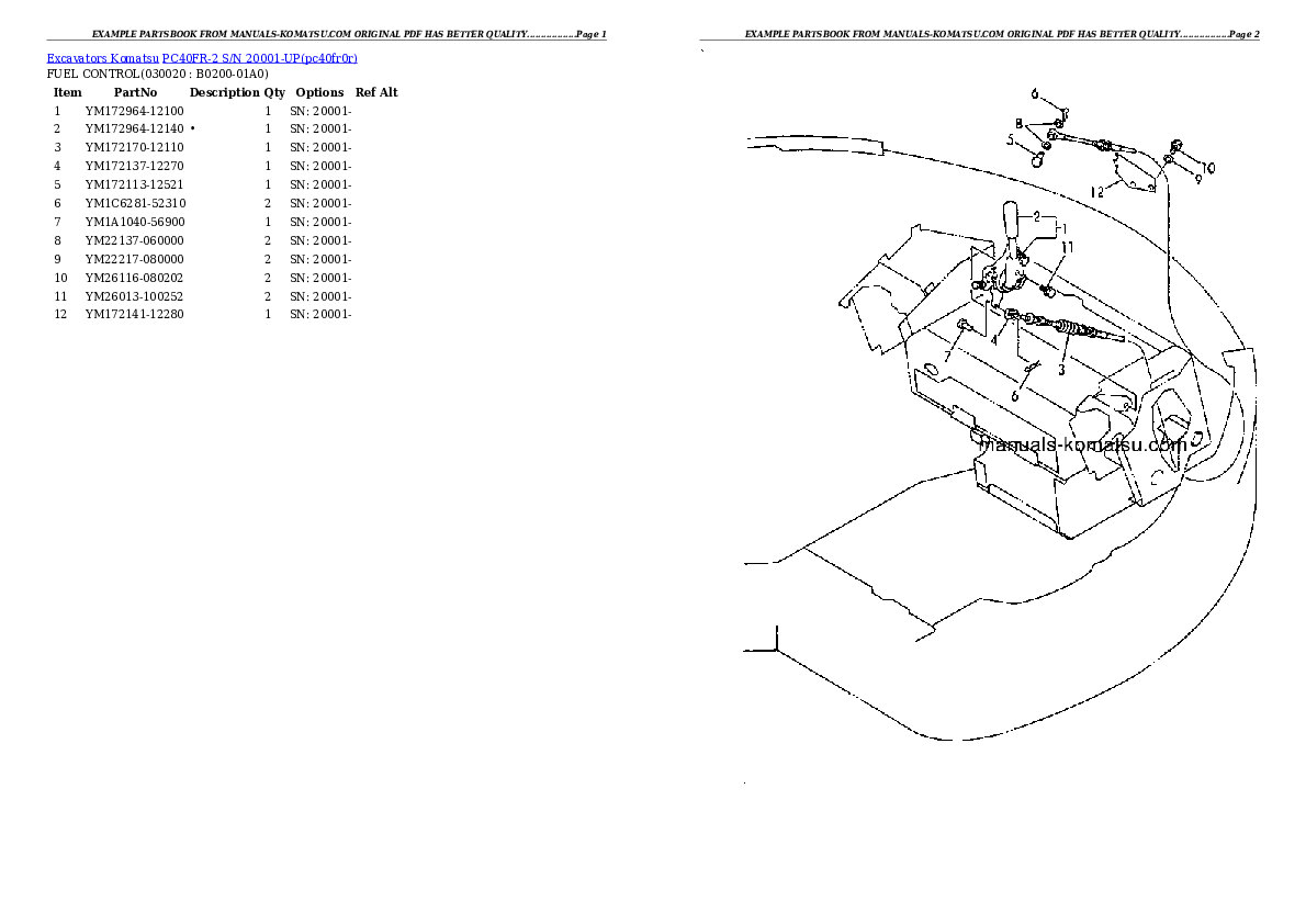 PC40FR-2 S/N 20001-UP Partsbook