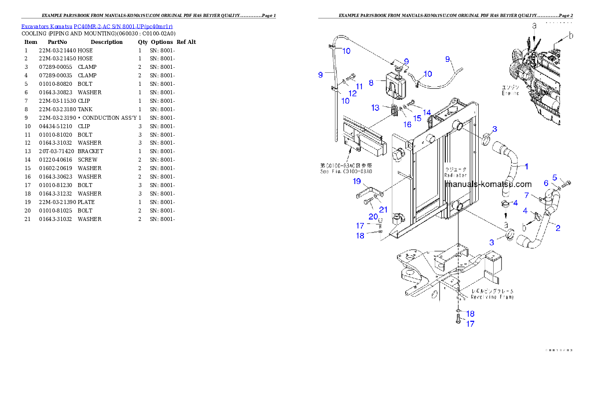 Protected: PC40MR-2-AC S/N 8001-UP Partsbook