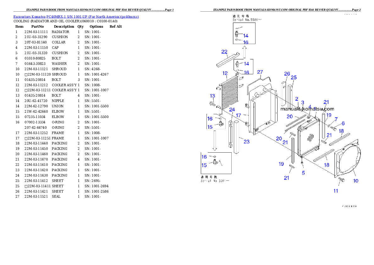 Protected: PC40MRX-1 S/N 1001-UP (For North America) Partsbook