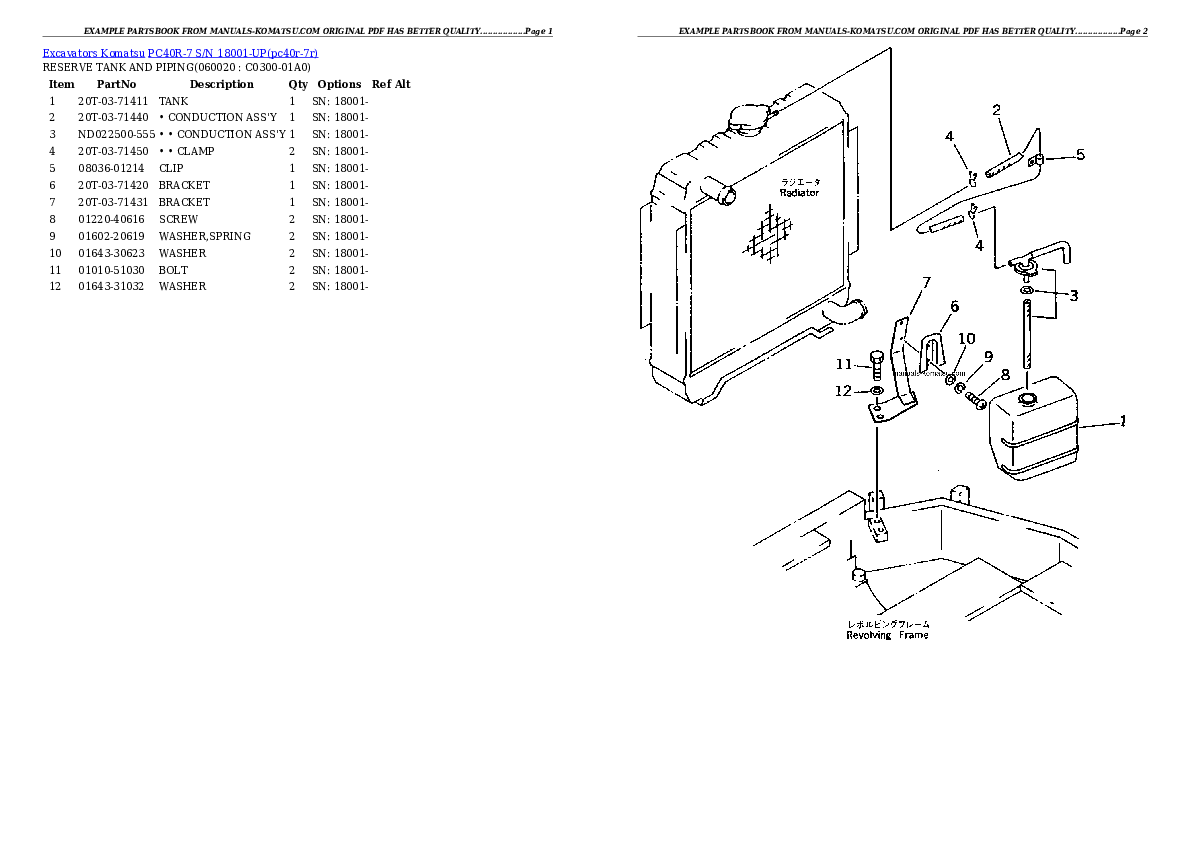 Protected: PC40R-7 S/N 18001-UP Partsbook