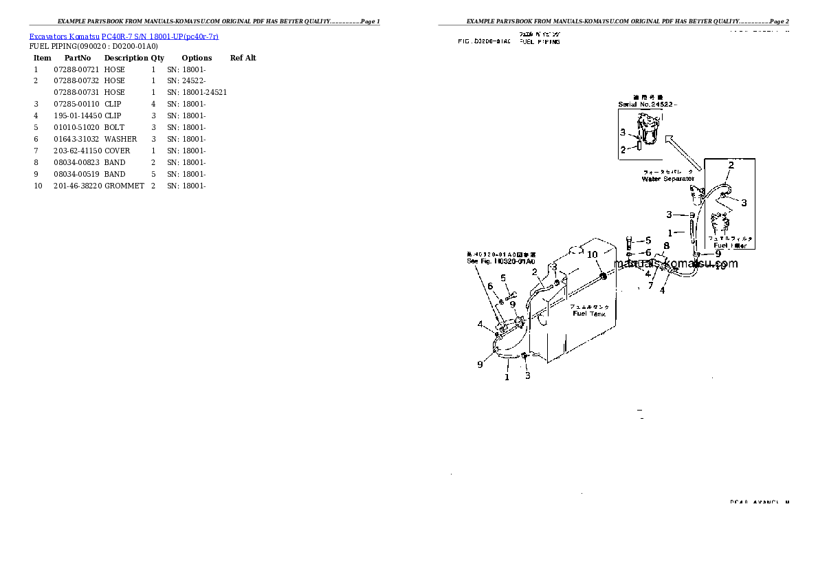 Protected: PC40R-7 S/N 18001-UP Partsbook