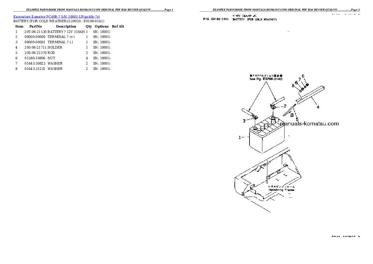 Protected: PC40R-7 S/N 18001-UP Partsbook