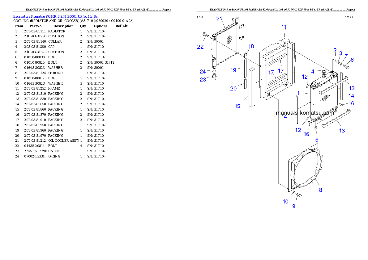 Protected: PC40R-8 S/N 30001-UP Partsbook