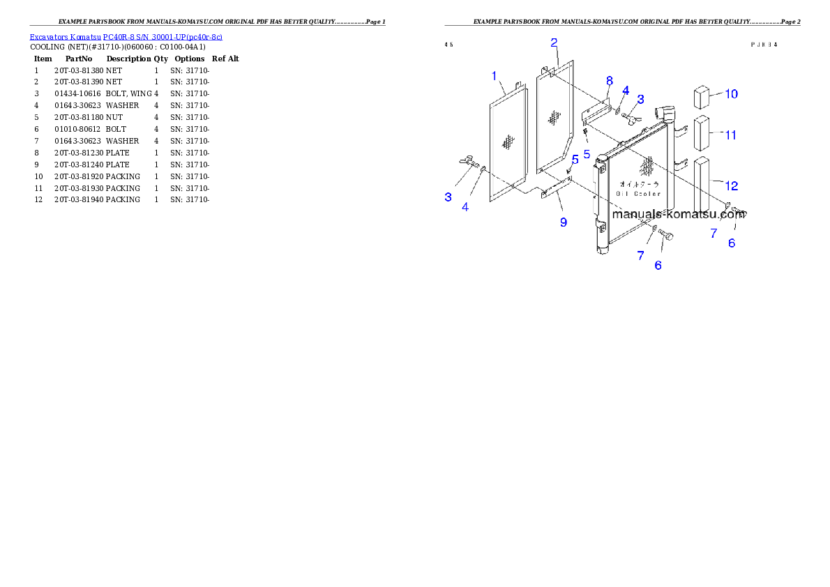 Protected: PC40R-8 S/N 30001-UP Partsbook