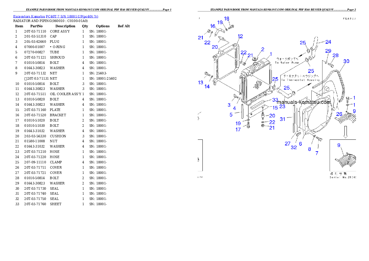 Protected: PC40T-7 S/N 18001-UP Partsbook
