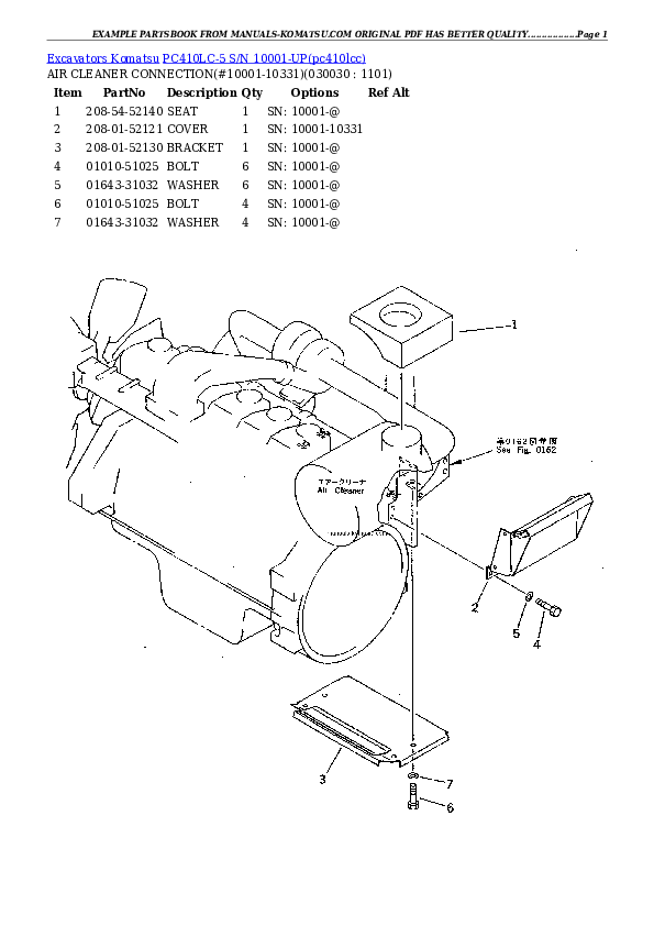 PC410LC-5 S/N 10001-UP Partsbook