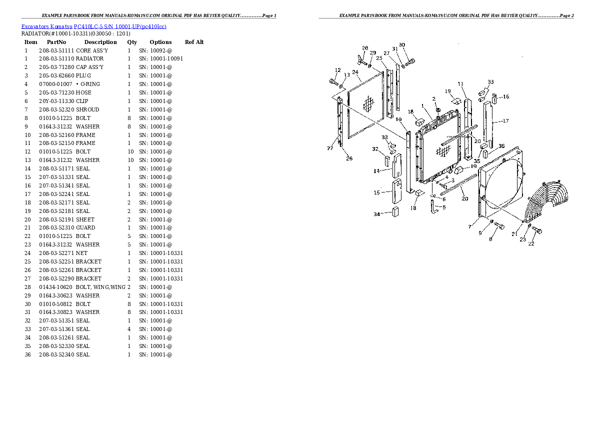 Protected: PC410LC-5 S/N 10001-UP Partsbook