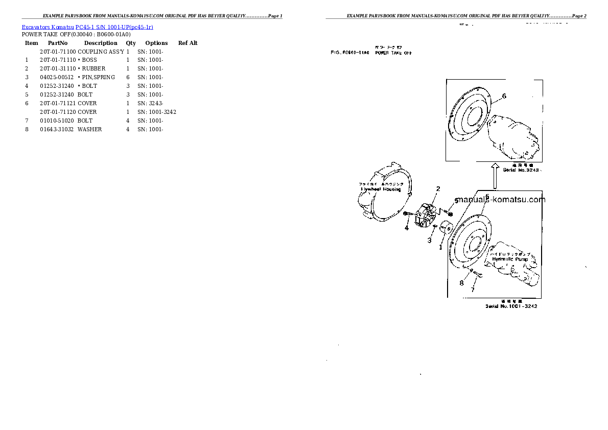 Protected: PC45-1 S/N 1001-UP Partsbook