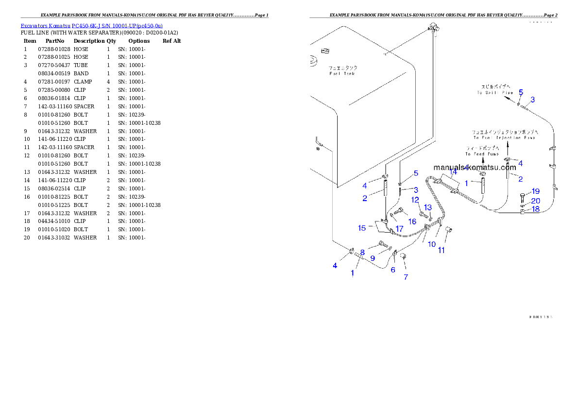 Protected: PC450-6K-J S/N 10001-UP Partsbook