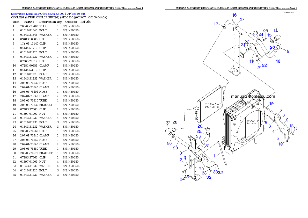 Protected: PC450-8 S/N K50001-UP Partsbook