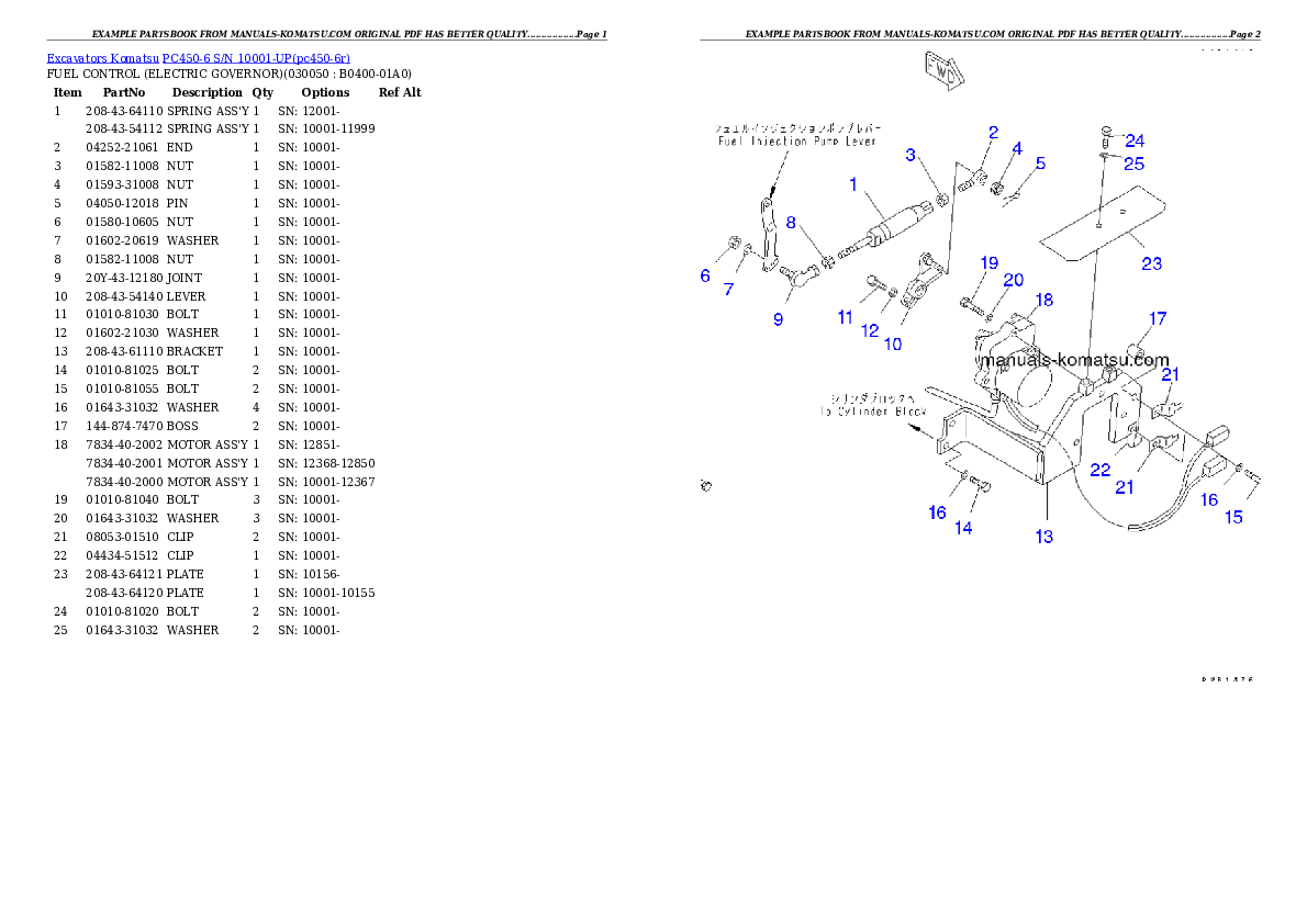 Protected: PC450-6 S/N 10001-UP (SAA6D125E-2 (Emission) Eng. Installed) Partsbook