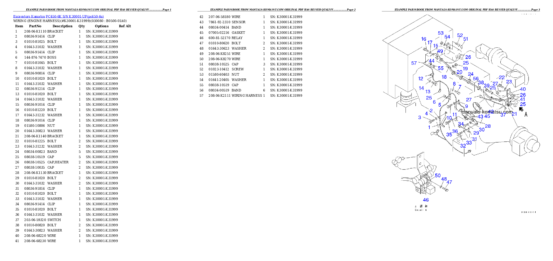 Protected: PC450-6K S/N K30001-UP Partsbook