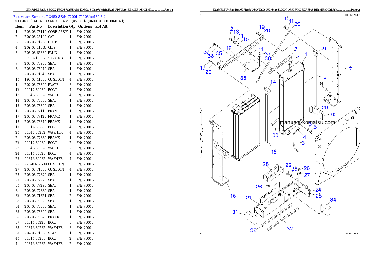 Protected: PC450-8 S/N 70001-70003 Partsbook