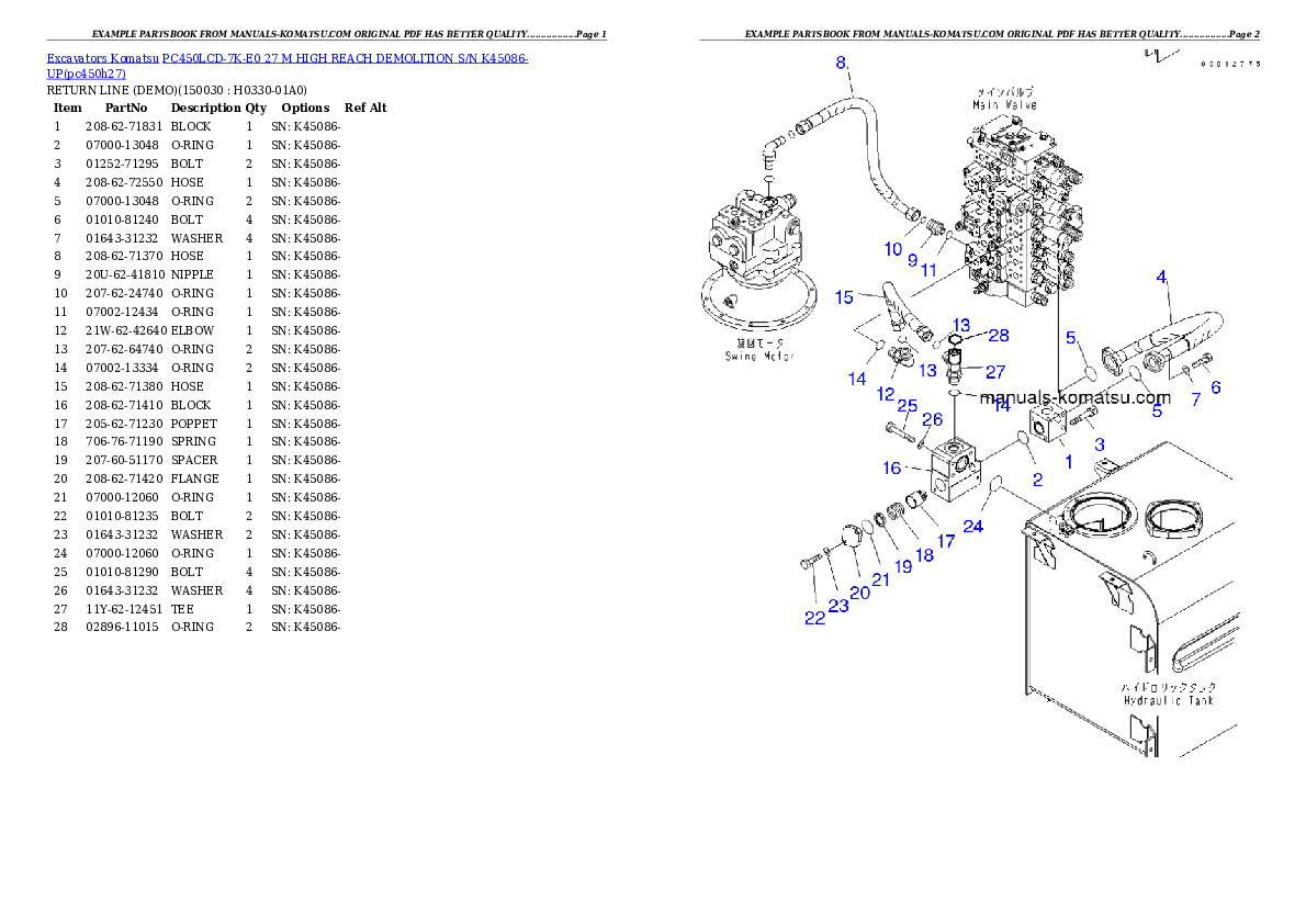 Protected: PC450LCD-7K-E0 27 M HIGH REACH DEMOLITION S/N K45086-UP Partsbook
