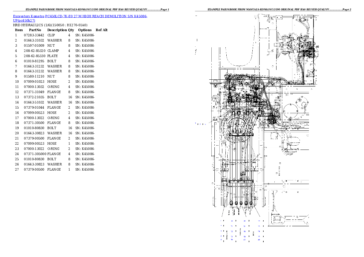 Protected: PC450LCD-7K-E0 27 M HIGH REACH DEMOLITION S/N K45086-UP Partsbook