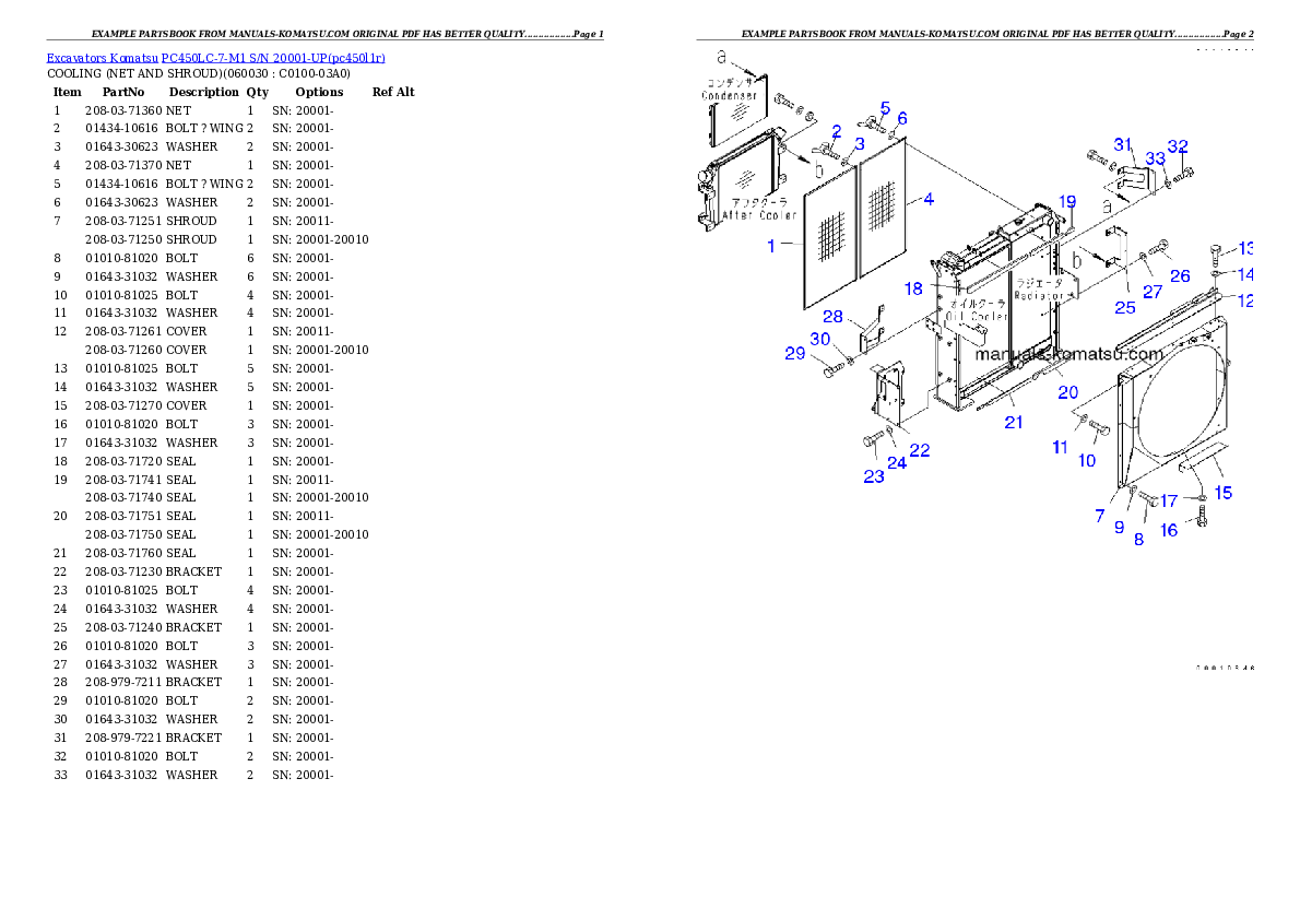 Protected: PC450LC-7-M1 S/N 20001-UP Partsbook