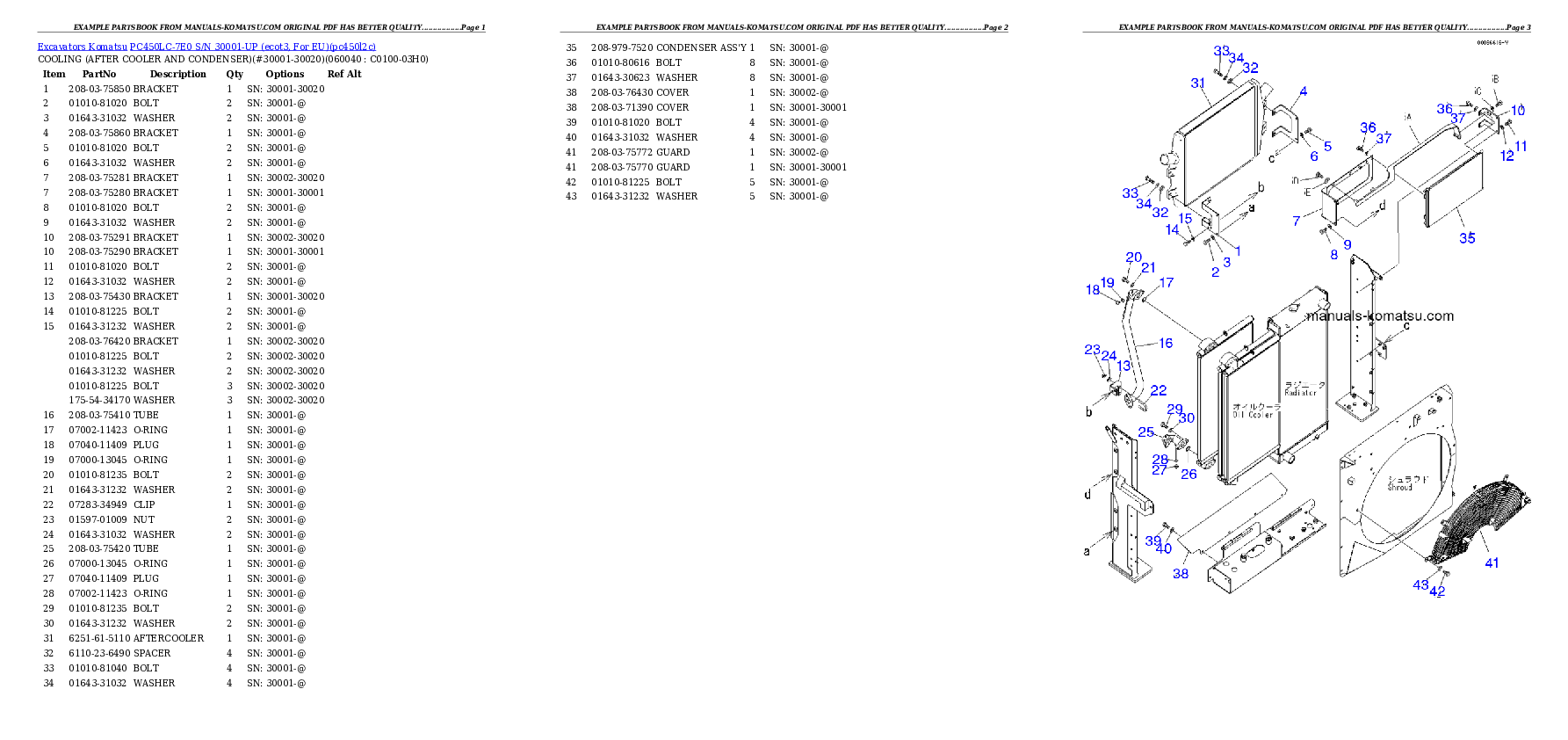 Protected: PC450LC-7E0 S/N 30001-UP (ecot3, For EU) Partsbook