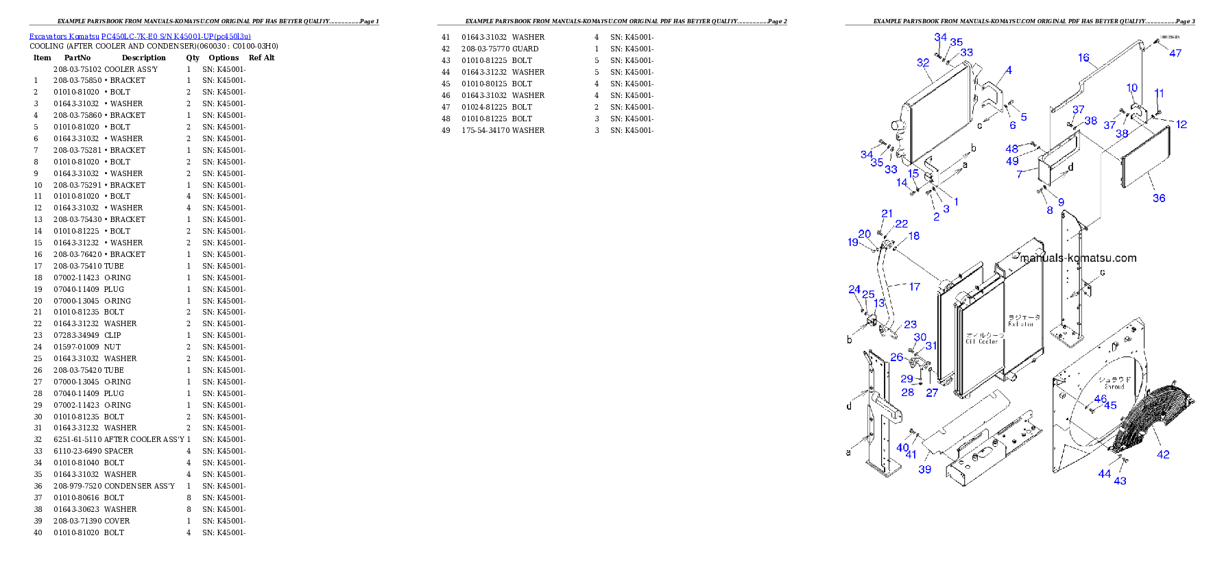 Protected: PC450LC-7K-E0 S/N K45001-UP Partsbook