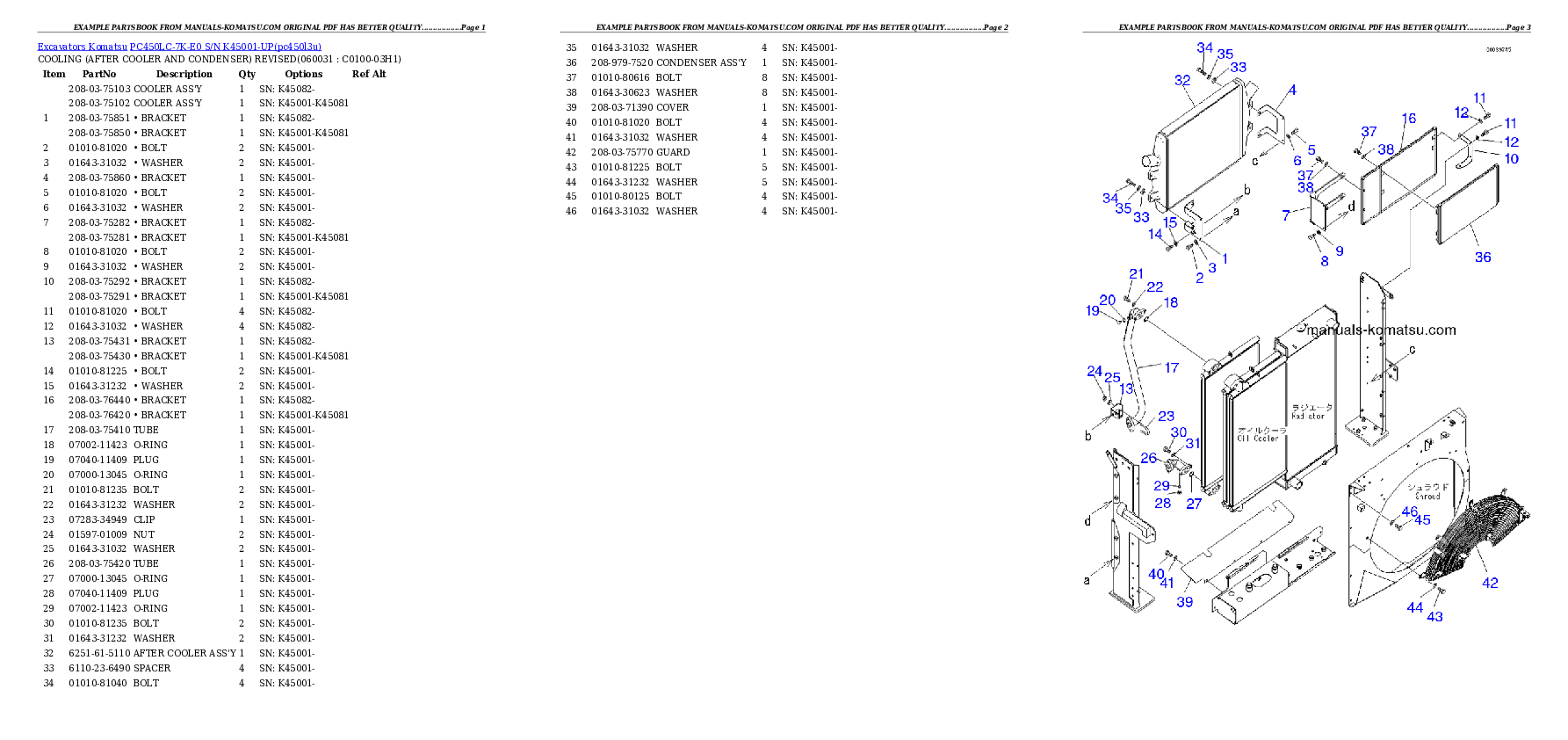 Protected: PC450LC-7K-E0 S/N K45001-UP Partsbook