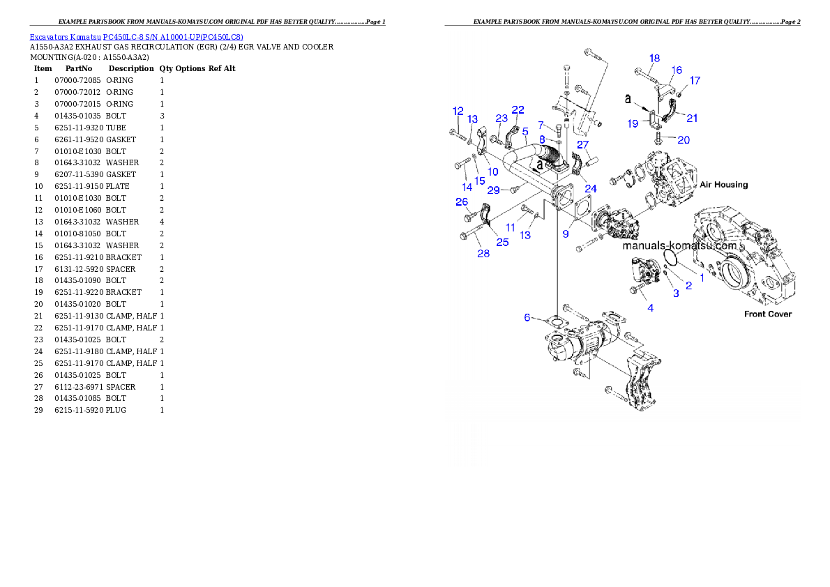 Protected: PC450LC-8 S/N A10001-UP Partsbook